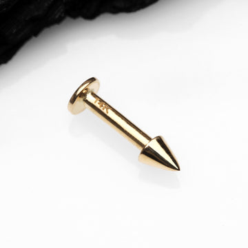 Detail View 1 of 14 Karat Gold Spike Top Flat Back Stud Labret